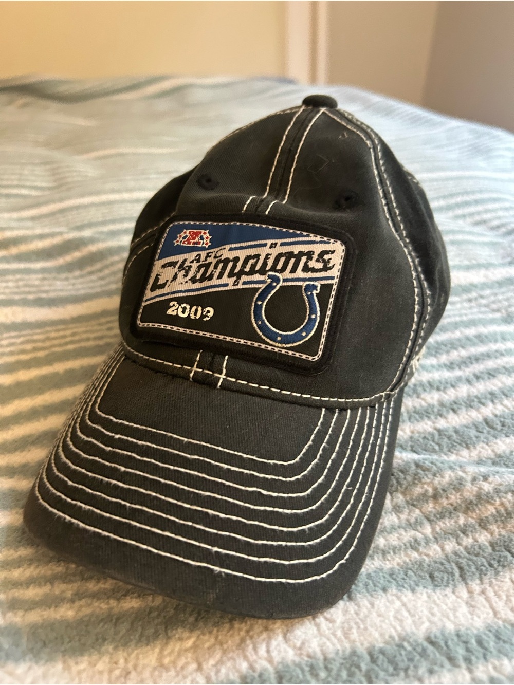 Reebok Black and Blue Indianapolis Colts AFC Champions 2009 Patch Cap